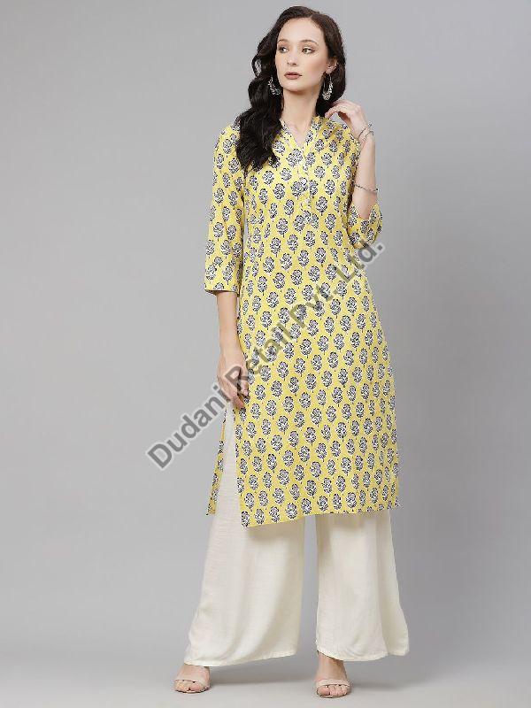 Divena Printed Ladies Cotton Kurta, Size : Small, Medium, Large, XL, XXL