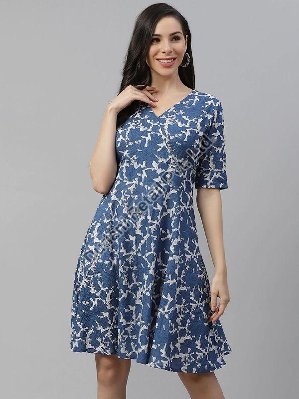 Divena Printed one piece dress, Size : L, M, XL, XXL