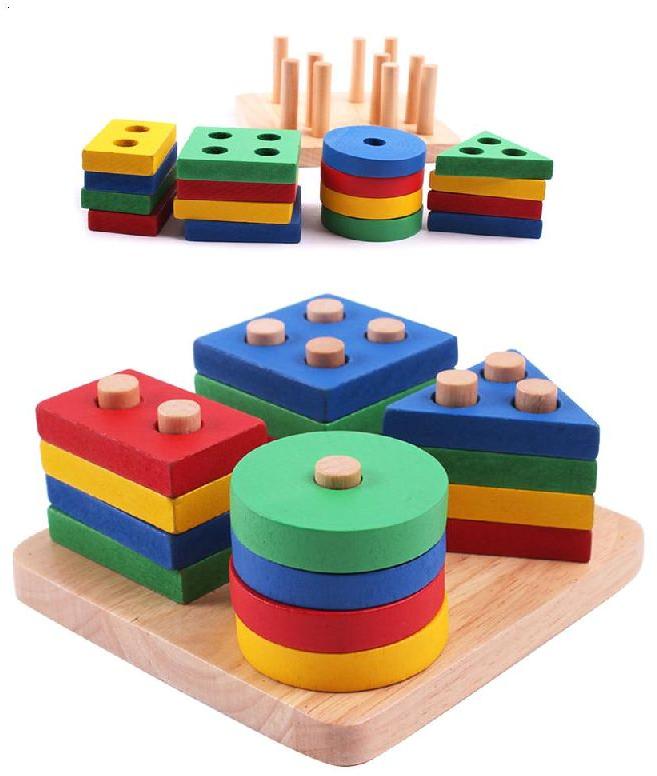 Polished Wooden Stacking Toy, for Baby Playing, Feature : Attractive Look, Colorful Pattern