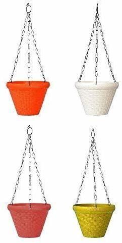 Round Polished Plastic Juhi Hanging Pots, for Decorating Flower, Size : 8 Inch