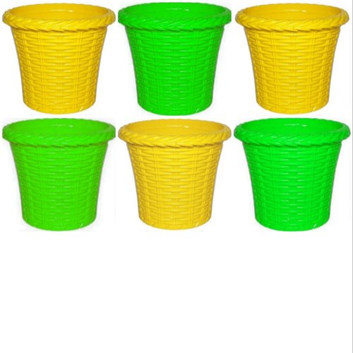 Round Polished Juhi Plastic Pots, for Decoration, Pattern : Plain