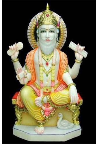 Virat Moorti Marble Brahma Ji Statue, for Homes, Offices, Shops, etc, Size : 2 Feet