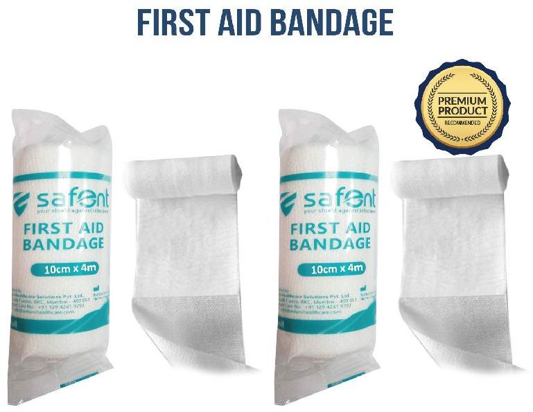 Cotton Safent First Aid Bandage, for Clinical, Hospital, Personal, Feature : Skin Friendly, Washable