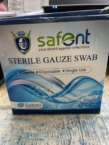Safent Sterile Gauze Swab, Color : White
