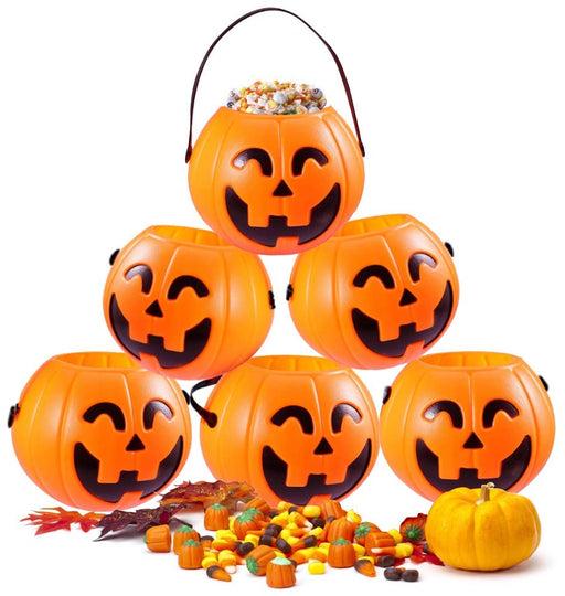 Halloween Pumpkin Plastic Bucket, Color : Orange