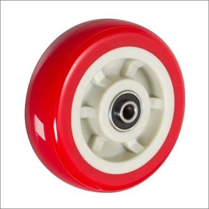 Round Red PU Caster Wheel, for Tables, Stretcher, Stool, Load Capacity : 100-200Kg