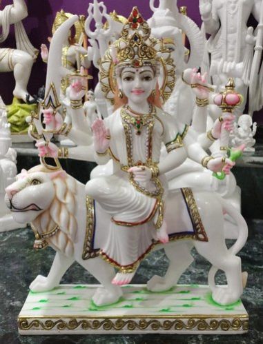 18 Inch Marble Durga Mata Statue