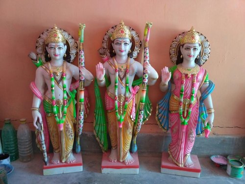 27 Inch Marble Ram Sita and Laxman Statue