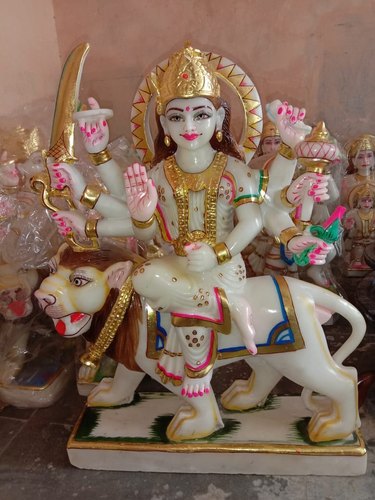 36 Inch Marble Durga Mata Statue
