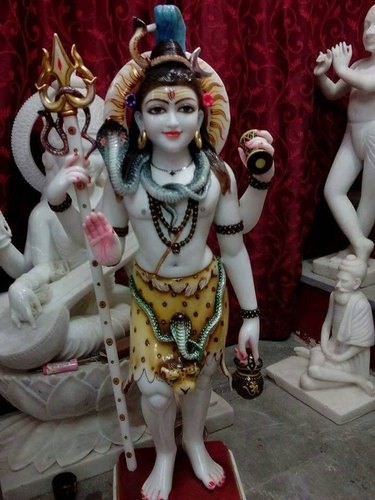 Marble Lord Shiva Standing Statue, for Temple, Workship, Size : 30 Inch ( Height)