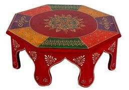 MDF Bajoth Wooden Chowki, Color : Red