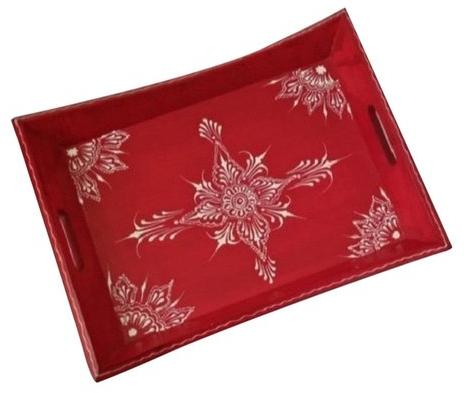 Kavya Arts Wooden Tea Tray, Size : 10 x 18 Inch