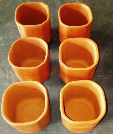 Square Clay Cup Set, Size : 150ml