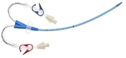 Plastic Double Lumen Hemodialysis Catheter, for Hospital, Shape : Curved
