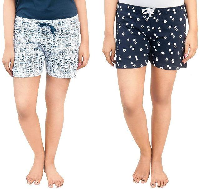 Cotton Ladies Printed Shorts, Color : Multicolor