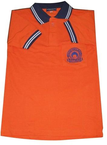 Orange School T Shirt, Size : Medium