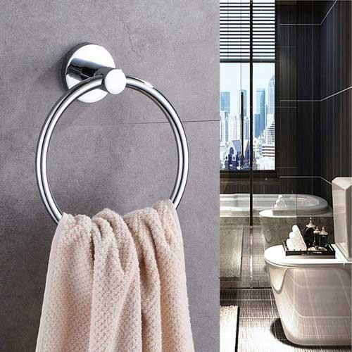 Luxury Brass Towel Ring, Shape : Round
