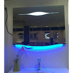 CRYSTAL Blue Backlit Mirror, for Hotel, Bathroom, Mounting Type : Wall Mounting