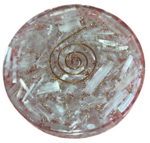 Round Selenite Orgone Coaster, Size : 15 mm