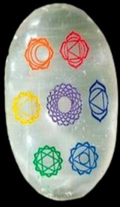 Seven Chakra Selenite Palm Stone