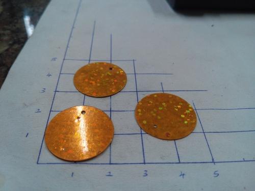 Round Plastic 22 Mm Sequins, Color : Golden