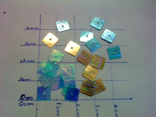 7 Mm Square Teal Sequins, for Embroidery, Craft