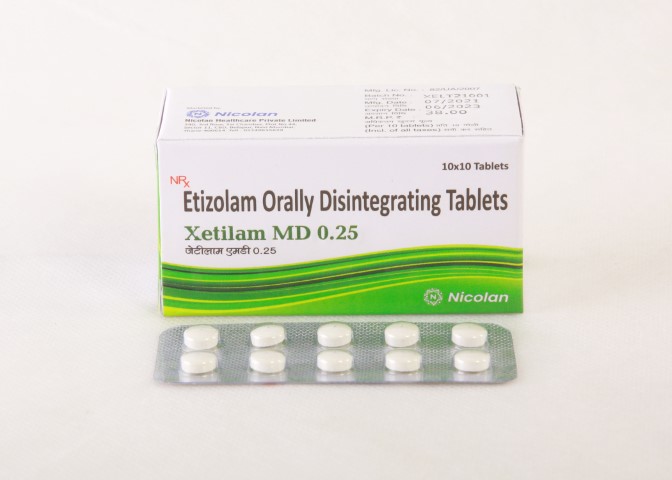  Xetilam MD 0.25 Tablets, for Manufacturing Units, Certification : FDA
