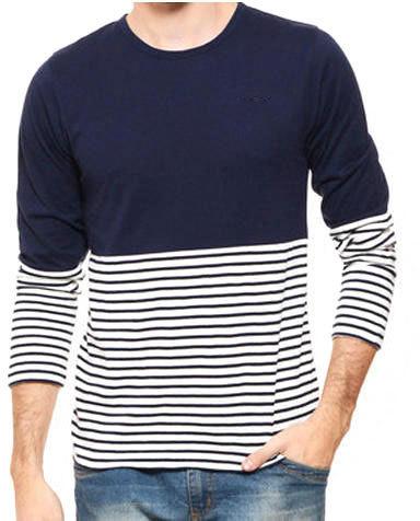 Striped Cotton Mens Fancy T-shirts, Occasion : Casual Wear