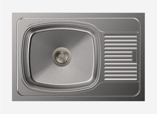 Vogue Single Bowl With Drainer Stainless Steel Kitchen Sink