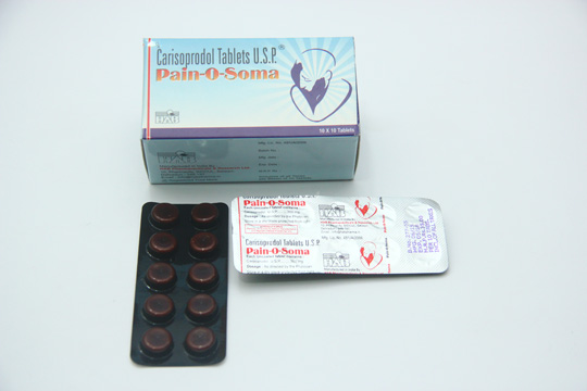 Pain-O-Soma 350mg Tablets, Packaging Type : 10 X 10