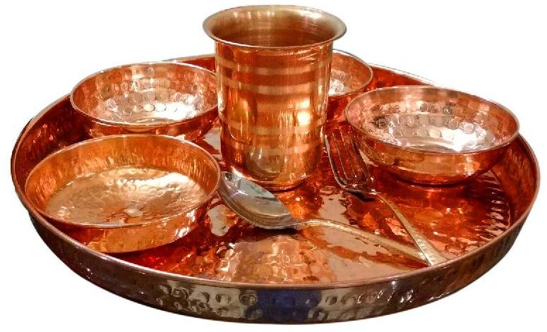 Copper Dinner Set, for Food Serving, Size : 13 Inch