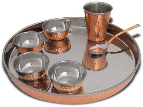 Round Copper Steel Dinner Set, for Hotels, Feature : Fine Finished