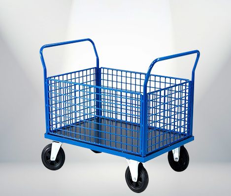 Manual Rectangular Metal PWP 242 Cage Trolley, for Handling Heavy Weights
