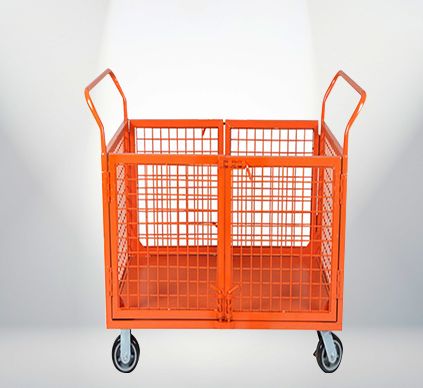 Manual Rectangular Metal PWP 243 Cage Trolley, for Handling Heavy Weights