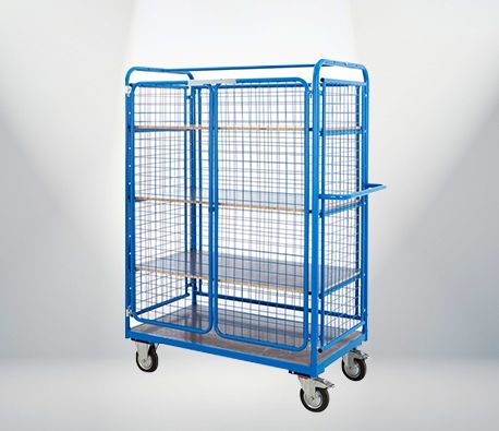 Manual Metal PWP 247 Cage Trolley, for Handling Heavy Weights, Shape : Rectangular