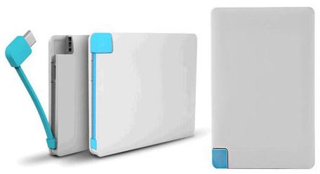 Rectangular 4000 mAh Credit Card Power Bank, for Charging Phone, Color : White