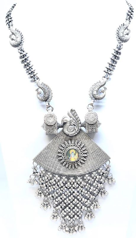925 Sterling Silver. Antique Radha krishna Necklace