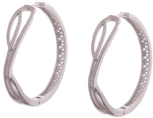Cubic Zirconia Hoops, for Party Wear