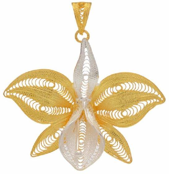 Filigree Two Tone Butterfly Pendant
