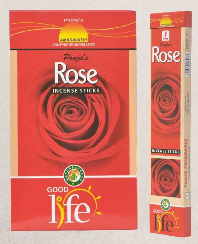 Good Life Rose Incense Sticks, for Home, Office, Temples, Length : 15-20 Inch