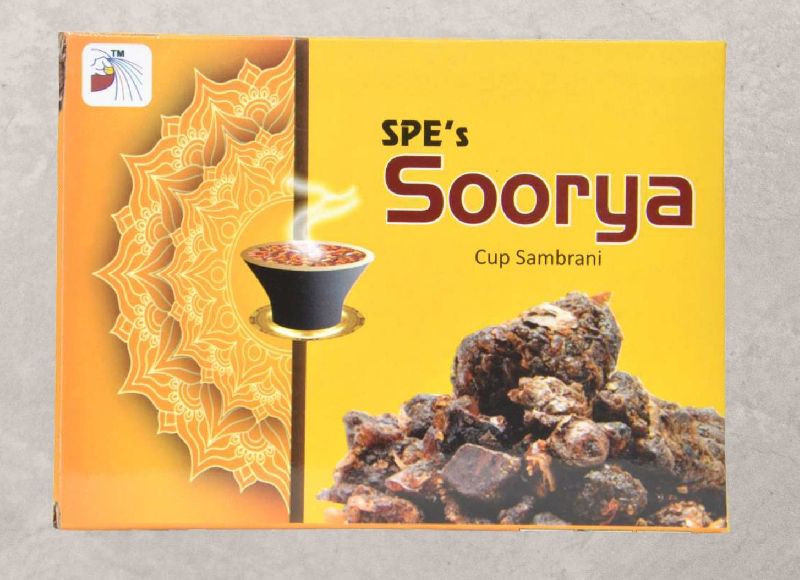 Round Soorya Cup Sambrani, for Religious, Spiritual Use, Packaging Type : Paper Boxes