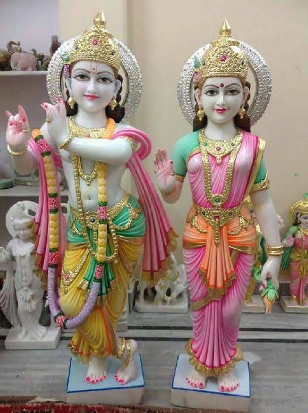 Radha Krishna Marble Statue