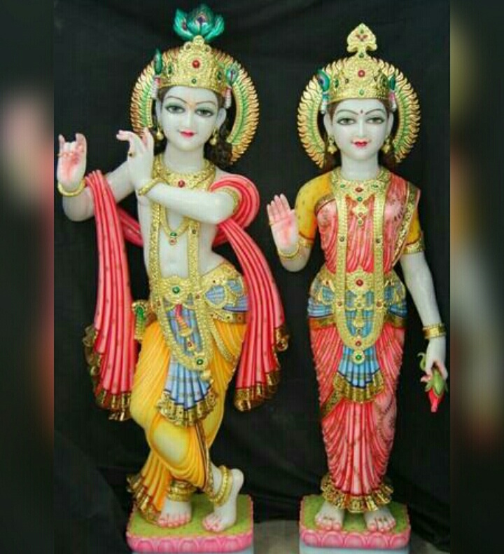 Radha Krishna Marble Statue