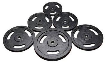 Round Cast Iron Powder Coated Olympic Weight Plate, Color : Black