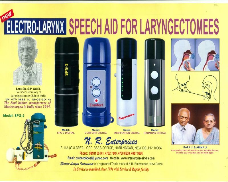 Digital Electrolarynx Speech Aids, Features : Lightweight, Compact, Charges Device in 4-5 Hours