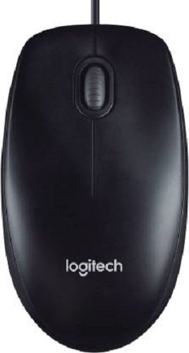 Logitech Wired Optical Mouse, Color : Black