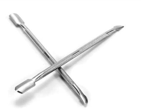 Polished Stainless Steel Cuticle Nail Pusher, for Parlour, Length : 10-20 Mm