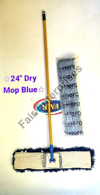 Fair Cotton 24'' Dry Mop Blue, for Dust Cleaning, Feature : Proper Finishing
