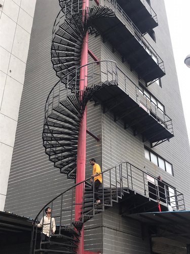 Mild Steel Fire Exit Staircase, Color : Yellow Zinc