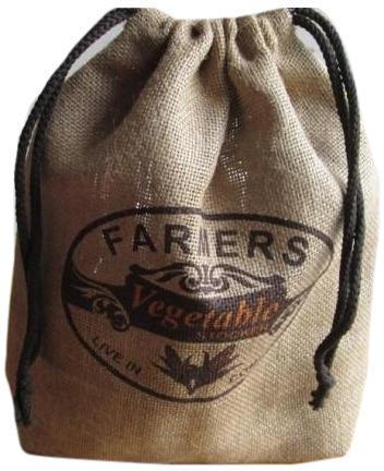 Trident Printed Natural Jute Drawstring Bag, Capacity : 5 Kg